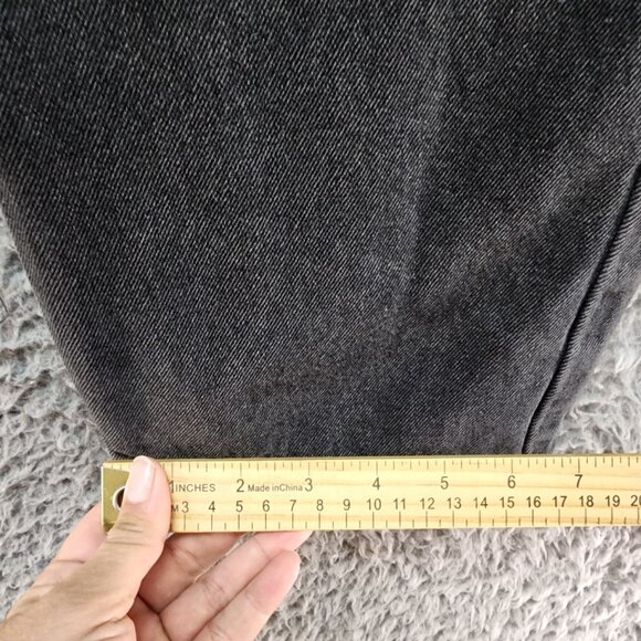 Princess Polly Jeans Womens 4 Black High-Waisted Button-Fly 100% Cotton - Picture 9 of 13